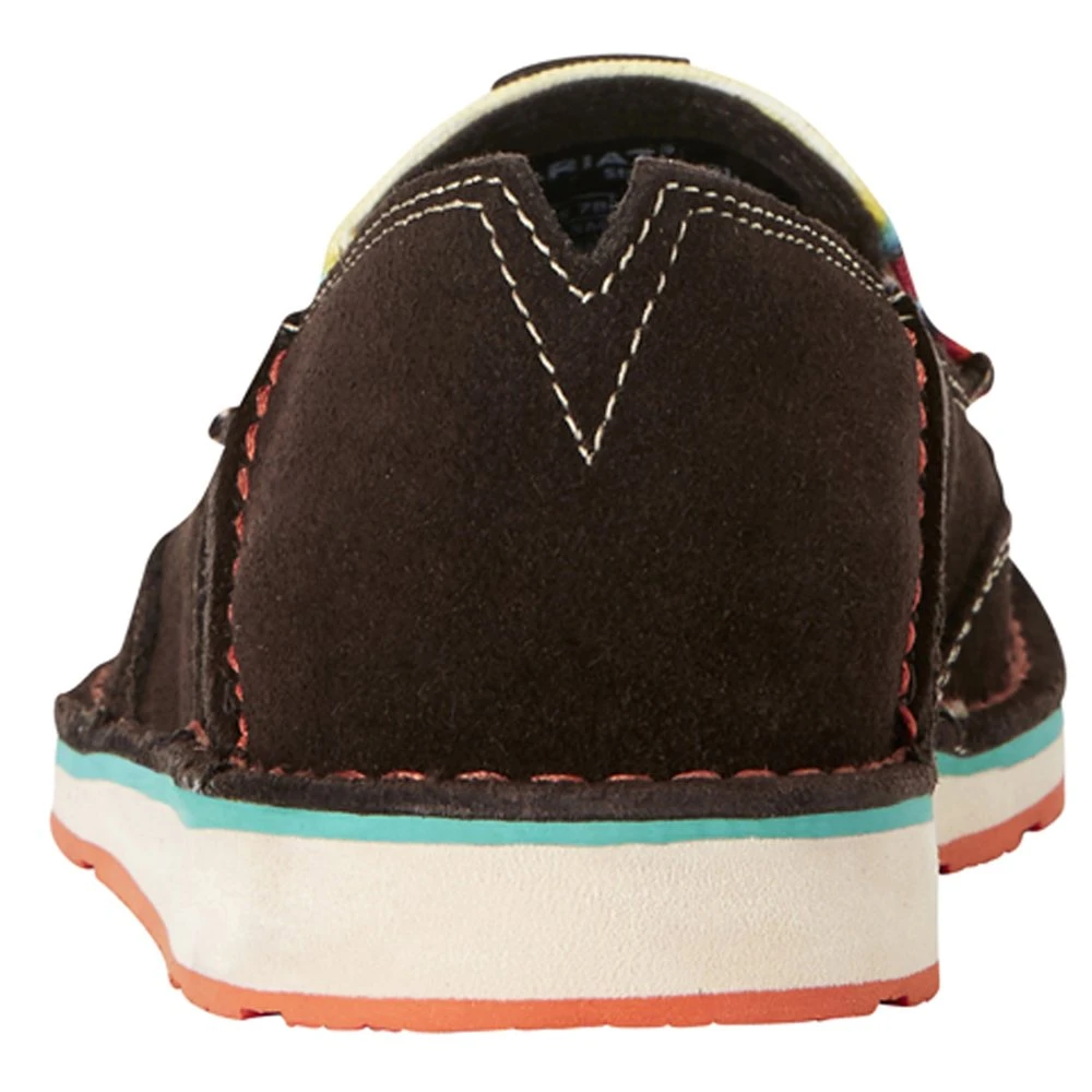Women's Ariat Cruiser Chocolate Serape Suede Shoes - Image 3