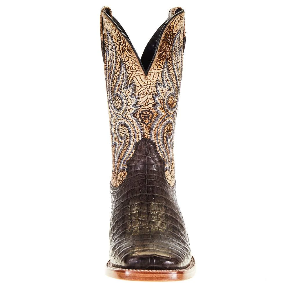Ariat Men's Relentless Chocolate Caiman Belly 11in. Lion Tan Top Boot - Image 2