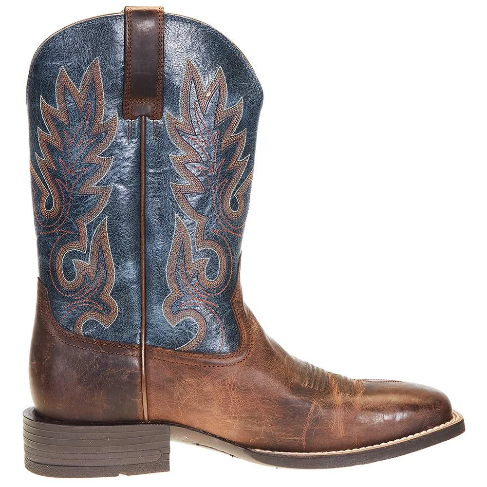 Ariat Men's Layton Weathered Chestnut 11in. Rail Blue Top Square Toe Boot - Image 5