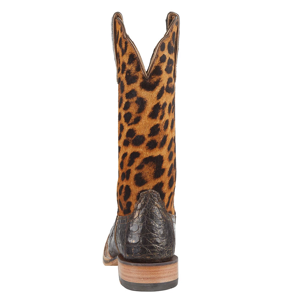 Ariat Women's Chocolate Caiman 12in. Leopard Top Cowgirl Boot - Image 4