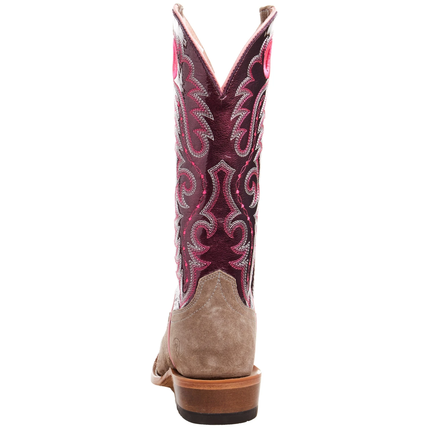 Ariat Women's Futurity Smokey Roughout/ Wine Patent 13 In Top Boot - Image 3