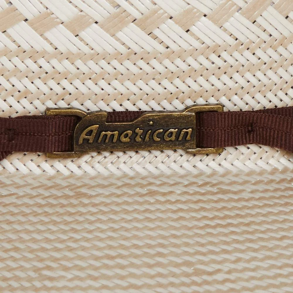American Hats AHC 1011 Two Tone Vented Tan And Ivory 4 1/4in. Brim Round Oval Open Crown Cowboy Hat - Image 2