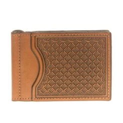 Tan Bi-fold Money Clip Wallet