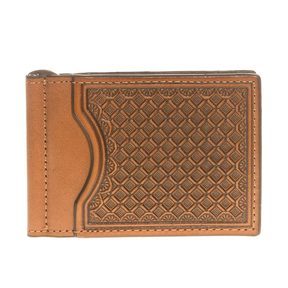 Tan Bi-fold Money Clip Wallet