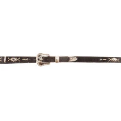 Brown Leather Band W/ Conchos And Stitching