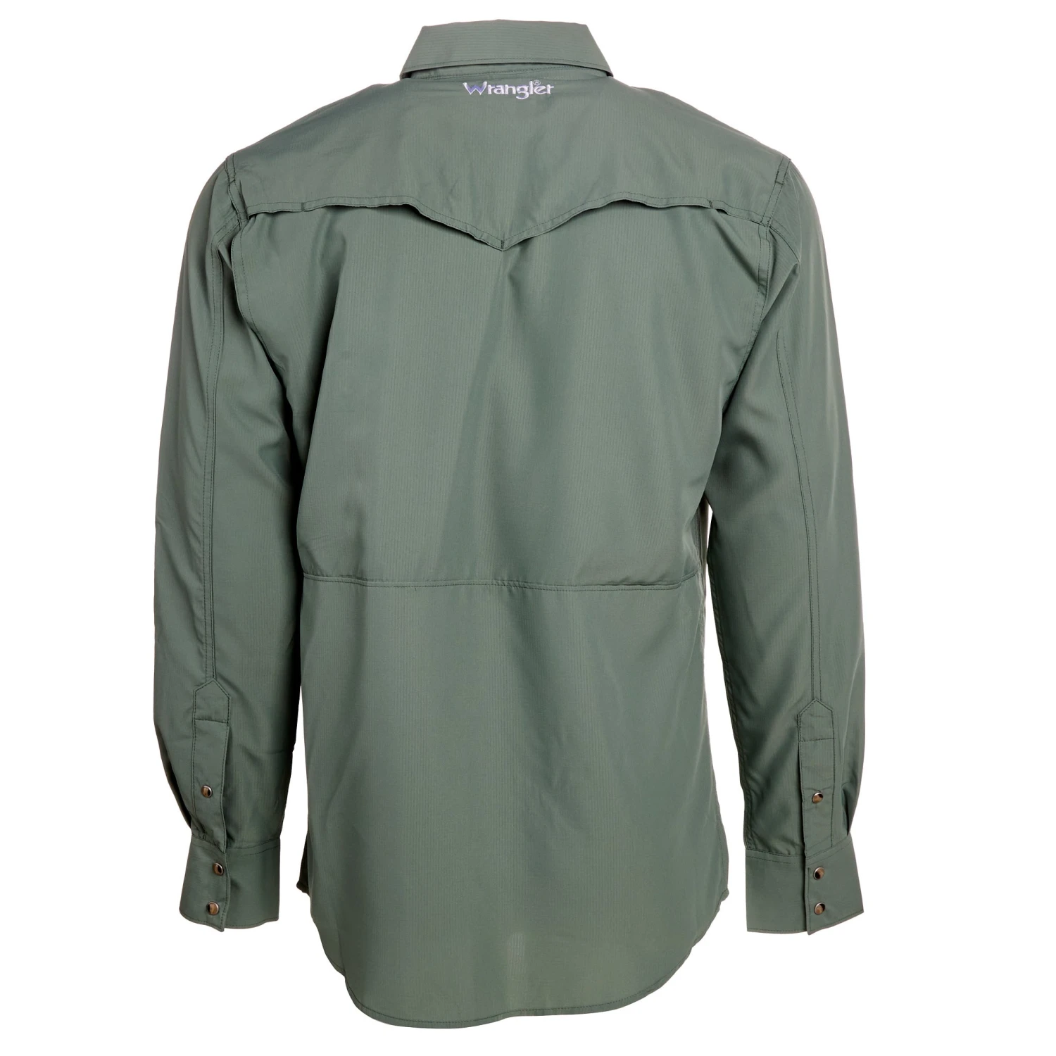 Wrangler Men's Hedge Green Performance Long Sleeve Snap Shirt - Image 5