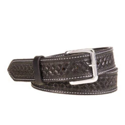 Texas Saddlery Black Waffle Pattern Belt