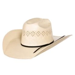Rodeo King 24K Shantung Diamond 5in. Brim Open Crown Straw Hat