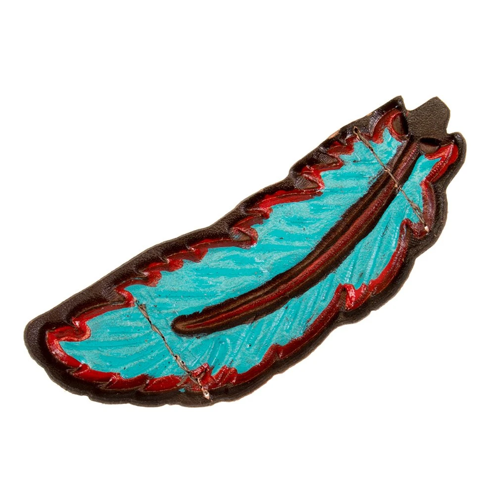 Painted Feather Hat Brooch