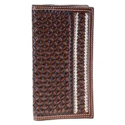 Western Fashion Leather Rodeo Wallet With Lace Detail