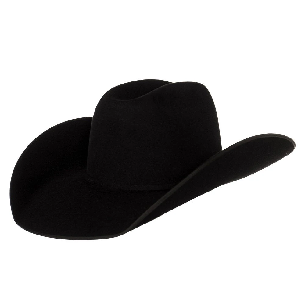 Rodeo King 7X Black Felt With Black Bound Edge 4 1/2in. Brim Open Crown