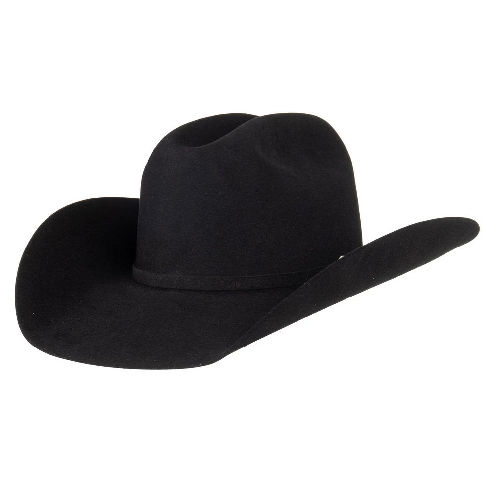 American Hats 7X Black Rancher Crease 4 1/4in. Brim Felt Cowboy Hat