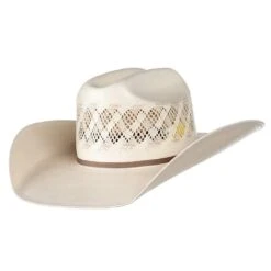 American Hats Two Tone Rancher Crease Drilex 4 1/4in. Straw Cowboy Hat