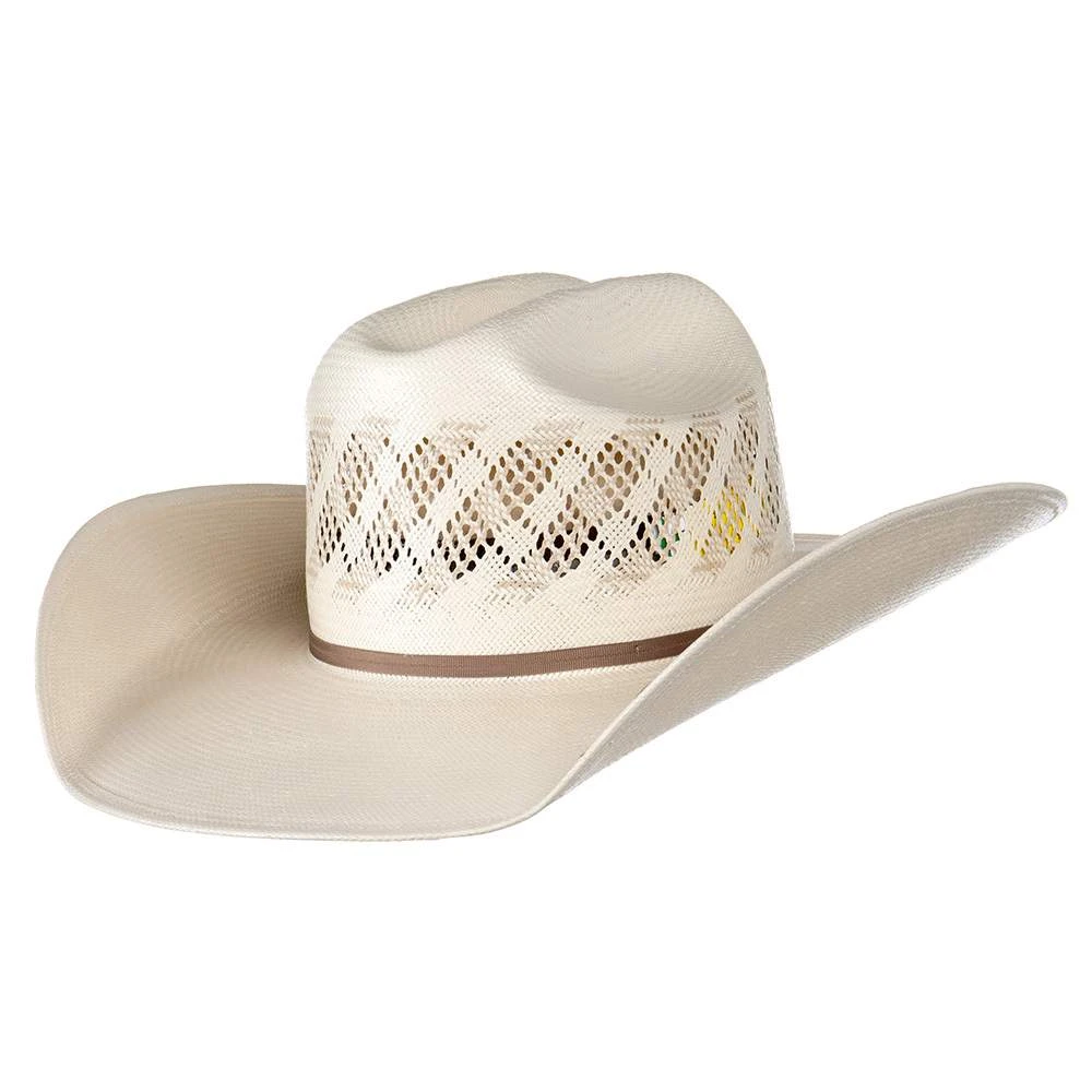 American Hats Two Tone Rancher Crease Drilex 4 1/4in. Straw Cowboy Hat