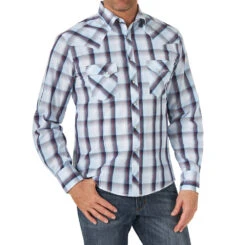 Wrangler Easy Care Blue/Red Plaid Shirt
