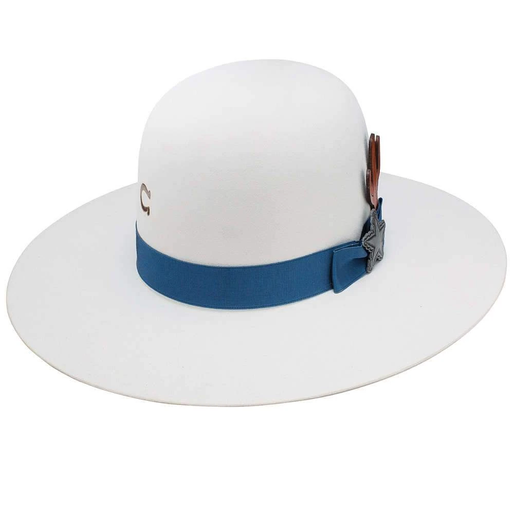 Charlie 1 Horse 10X White Josephine 4 1/4in. Brim Fashion Hat