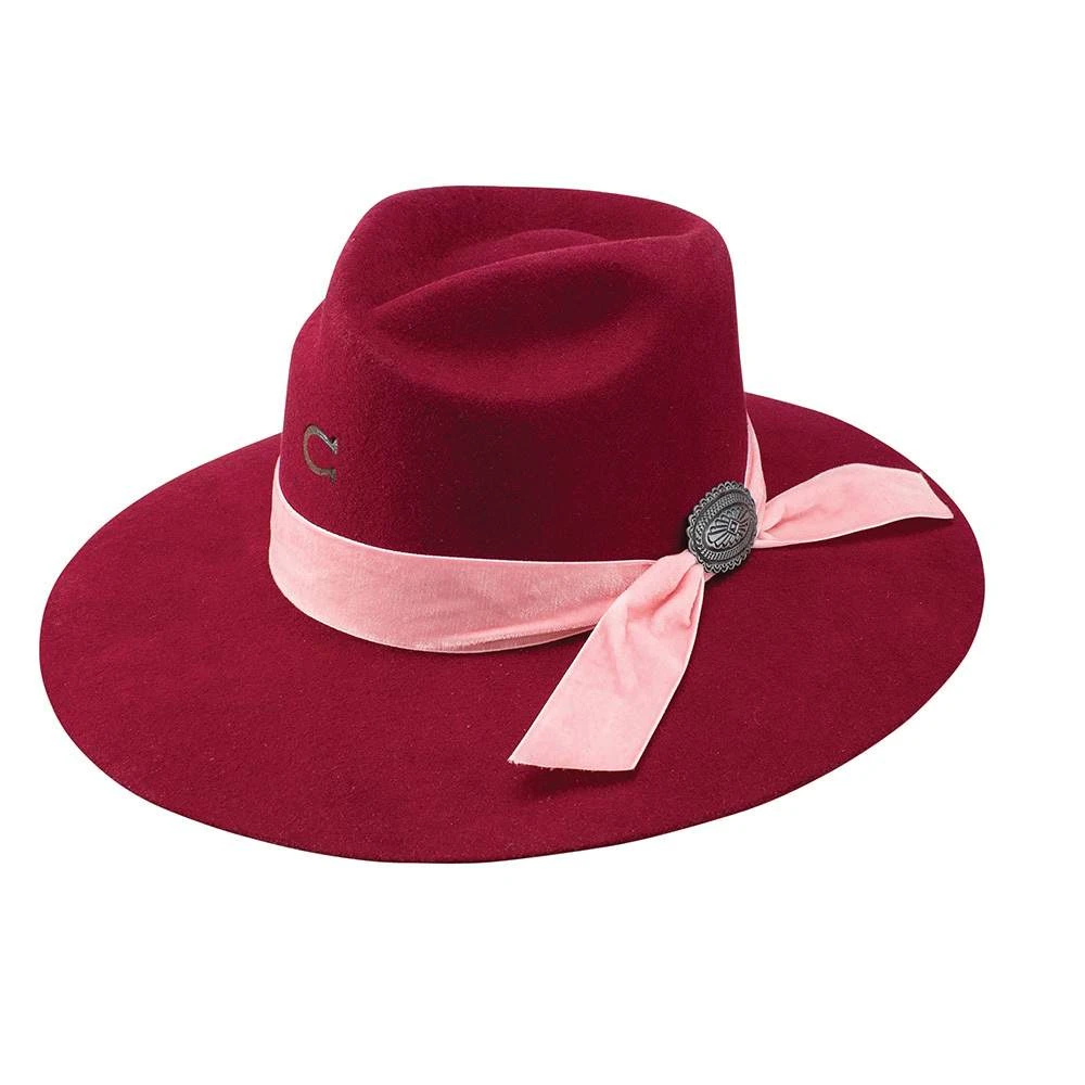Charlie 1 Horse Burgundy Lady Bandit 3 3/4in. Brim Fashion Hat