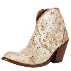 Liberty Black Women`s Silver White Floral Bootie