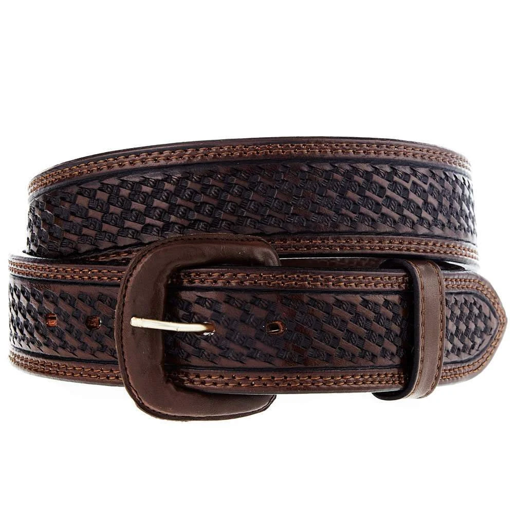 Vogt Silversmiths Chocolate Basket Weaved Belt