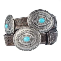 Women's Floral Oval Concho Belt