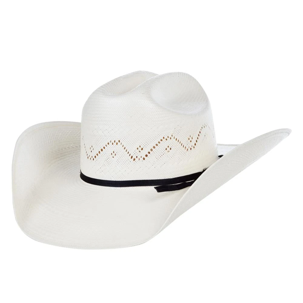 American Hats AHC 7420 2 Cord Black Band 4 1/4in. Brim Straw Cowboy Hat