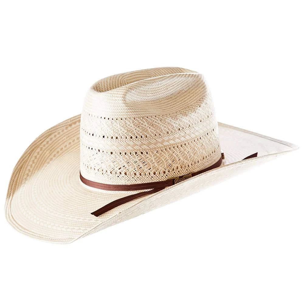American Hats AHC TC8910 2 Cord Chocolate Band 4 1/4in. Brim Open Crown Straw Cowboy Hat