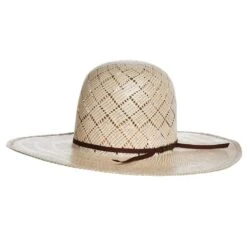 American Hats 5050 Sand Patchwork 4 1/4in Brim Open Crown Straw Cowboy Hat