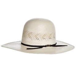 American Hats AHC JC4210 2 Cord Black Band 4 1/4in. Brim Open Crown Straw Cowboy Hat