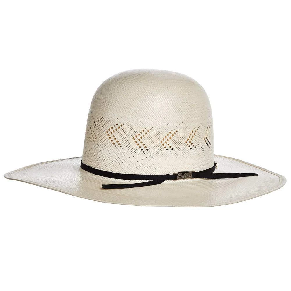 American Hats AHC JC4210 2 Cord Black Band 4 1/4in. Brim Open Crown Straw Cowboy Hat