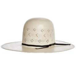 American Hats AHC TC8900 2 Cord Black Band 4 1/4in. Brim Open Crown Straw Cowboy Hat