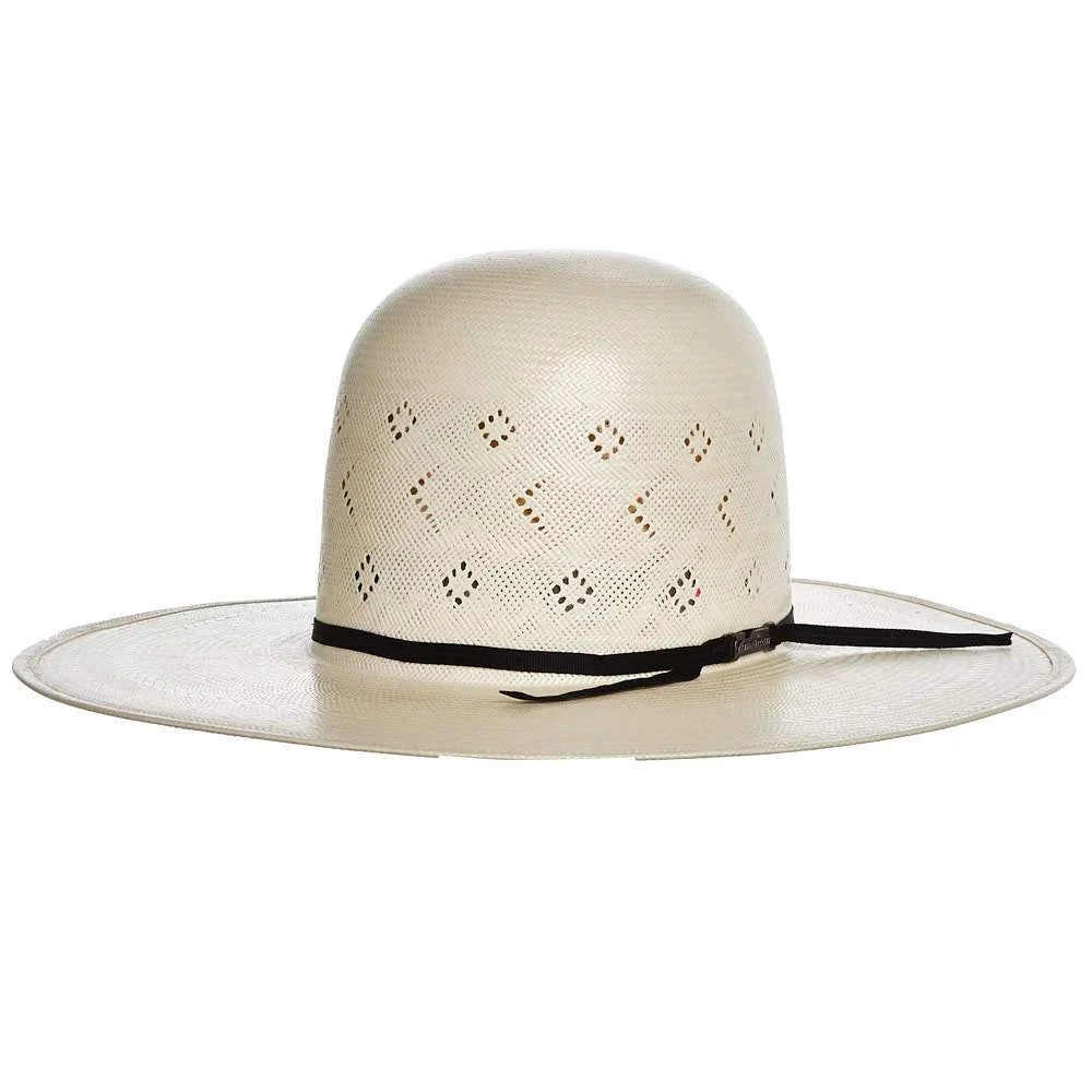American Hats AHC TC8900 2 Cord Black Band 4 1/4in. Brim Open Crown Straw Cowboy Hat