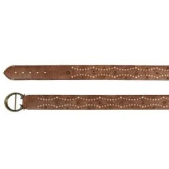 Women's Catchfly Tan Belt With Naja Buckle And Studs