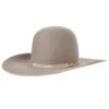 Rodeo King 7X Ash/Natural Bound Edge Open Crown 4-1/2in. Brim Natural Band Felt Cowboy Hat