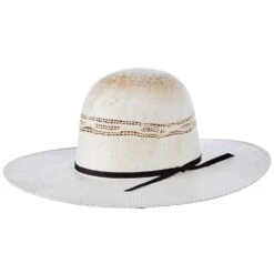 Youth Twister Ivory And Tan Bangora Straw Hat