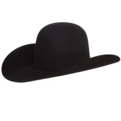 American Hats AHC 100X Black Self Band 4 1/4in. Brim Open Crown Felt Cowboy Hat