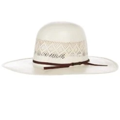 American Hats AHC 8300 Fancy Vent Ivory 4 1/4in. Brim Round Oval Open Crown Cowboy Hat