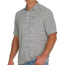 Cinch Men's Striped Short Sleeve Arenaflex Polo Shirt