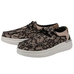 Heydude Women`s Hey Dude Wendy Rise Lace Black Casual