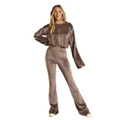 Rock & Roll Denim Rose Taupe Velvet Pants