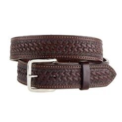Texas Saddlery Chocolate Basket Stamp Belt