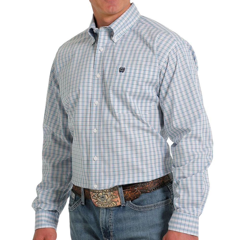 Cinch Men's Plaid Long Sleeve Button Down