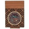 Mens Red Dirt Hat Card Case W/magnet Clip Desert Scene Logo Patch