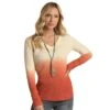 Panhandle Womens Burnt Orange Long Sleeve Dipdye Thermal