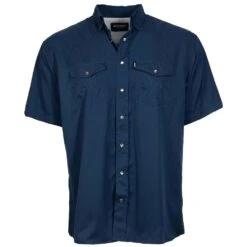 Hooey Mens Sol Navy Short Sleeve Pearl Snap With Lens Cleaner