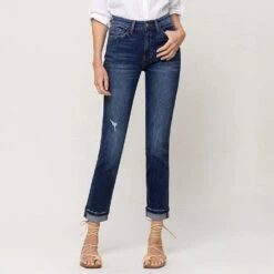 Flying Monkey Women's Cuffed Stretch Boyfriend Jeans - Resident