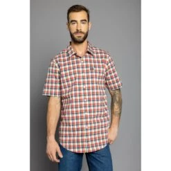 Kimes Ranch Men's Go Round Navy Plaid Dress Shirt