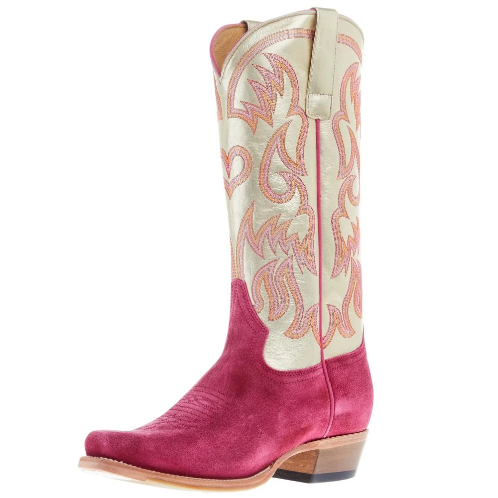 Macie Bean Women's Golden Daze 13 In Gold Florentine Top Cowgirl Boot