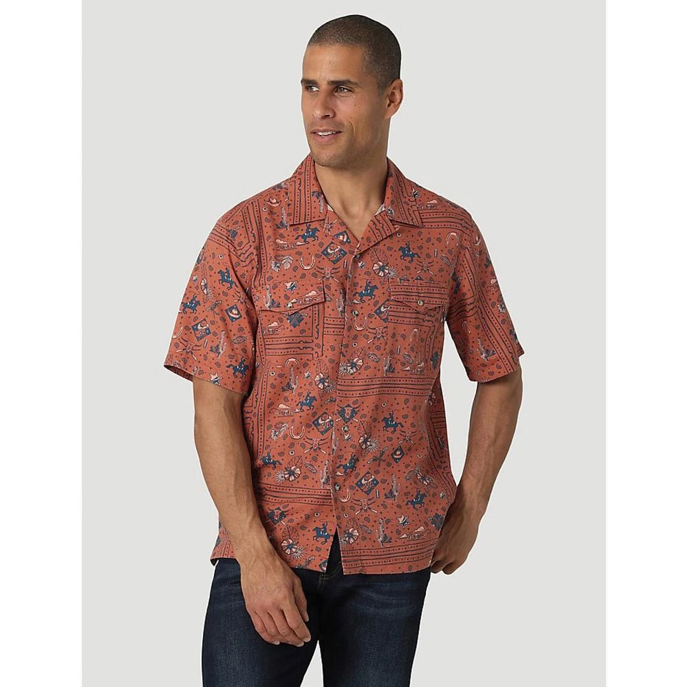Wrangler Men's Coconut Cowboy Snap Front Camp Shirt