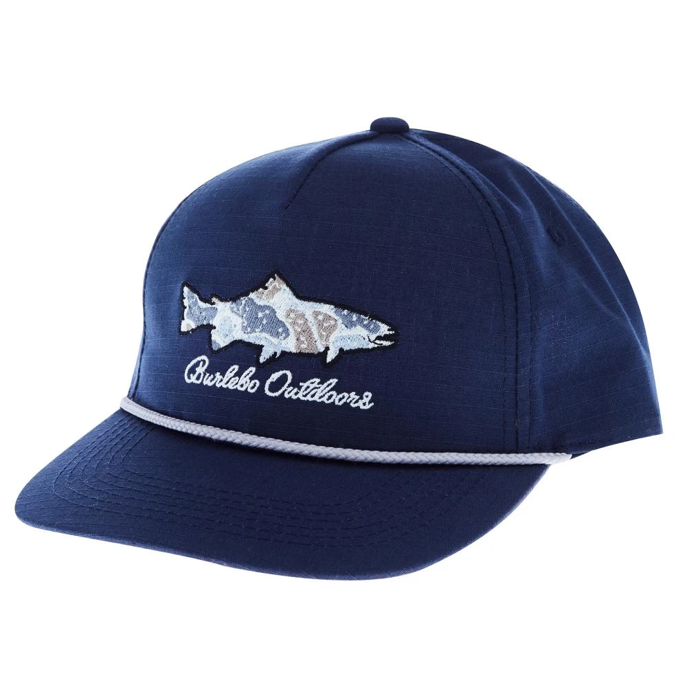 Burlebo Mens Navy Camo Fish Cap