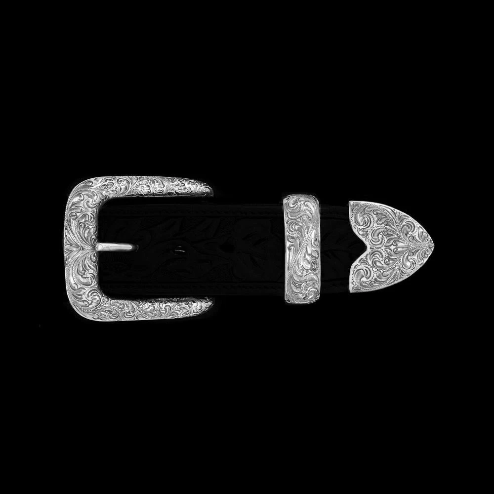 Vogt Silversmiths The 1 1/2in. Engraved New Yorker Buckle Set